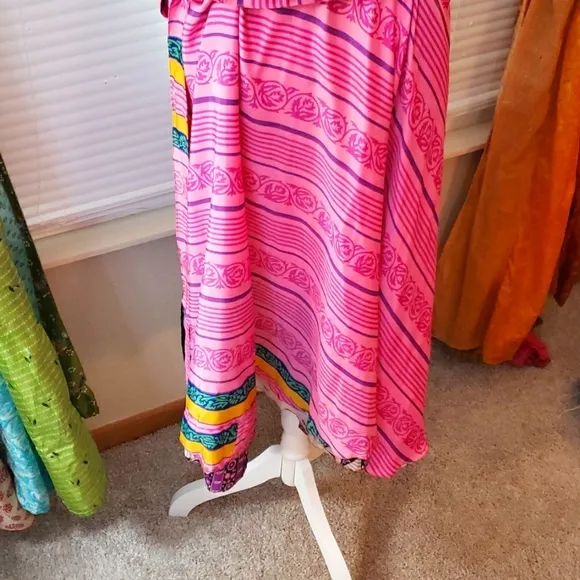 100% Silk Recycled Reversible Sari Skirt Size 14-32