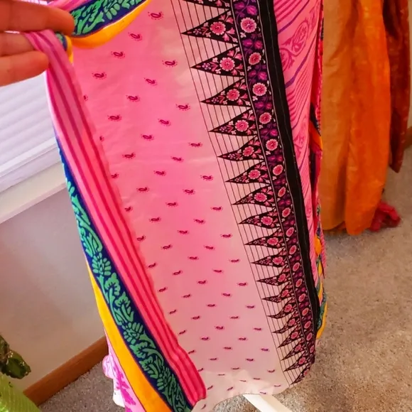 100% Silk Recycled Reversible Sari Skirt Size 14-32