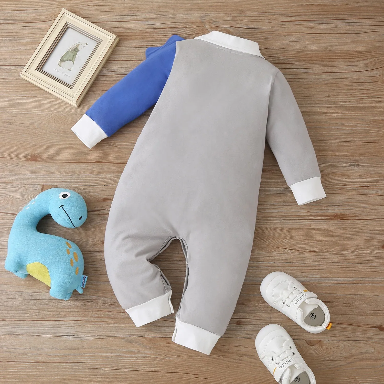 3D Crocodile Long Sleeve Jumpsuit 9M-18M