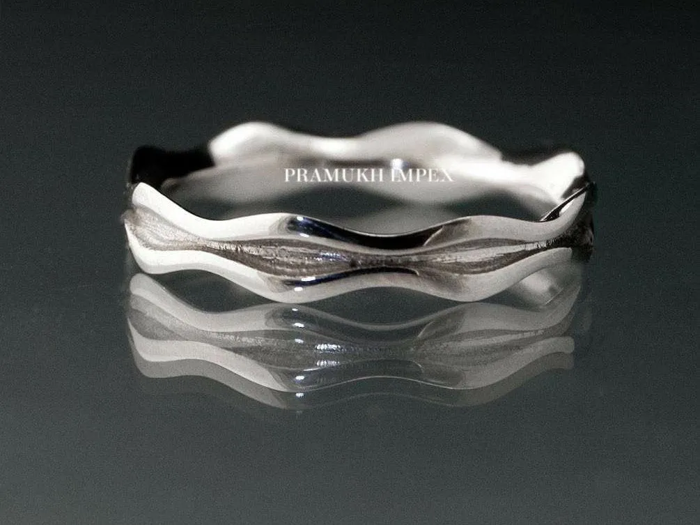 4mm Wide Wedding Band yellow gold Wave Narrow simple ring Art Deco Wedding Band Unique Man Made Simple Band on Etsy