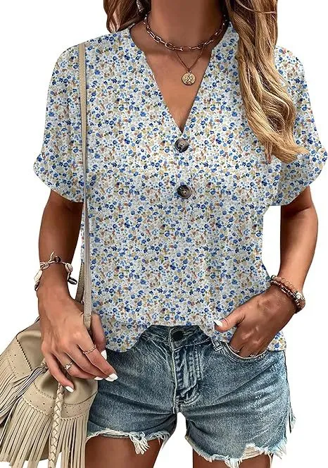 Aeliana™ - Floral Buttoned Blouse