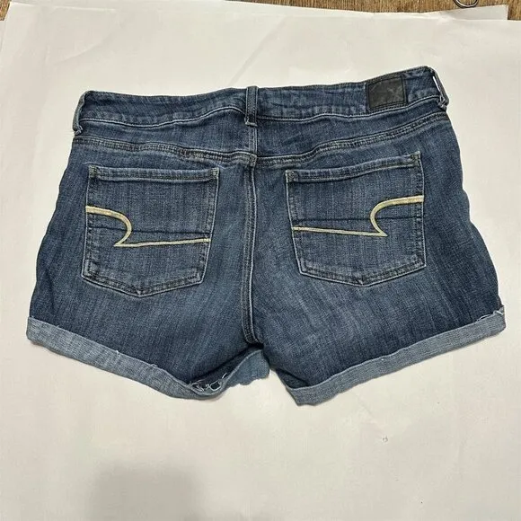 American Eagle Shorts Jean Super Stretch Womens 12 Denim Cuffed Short