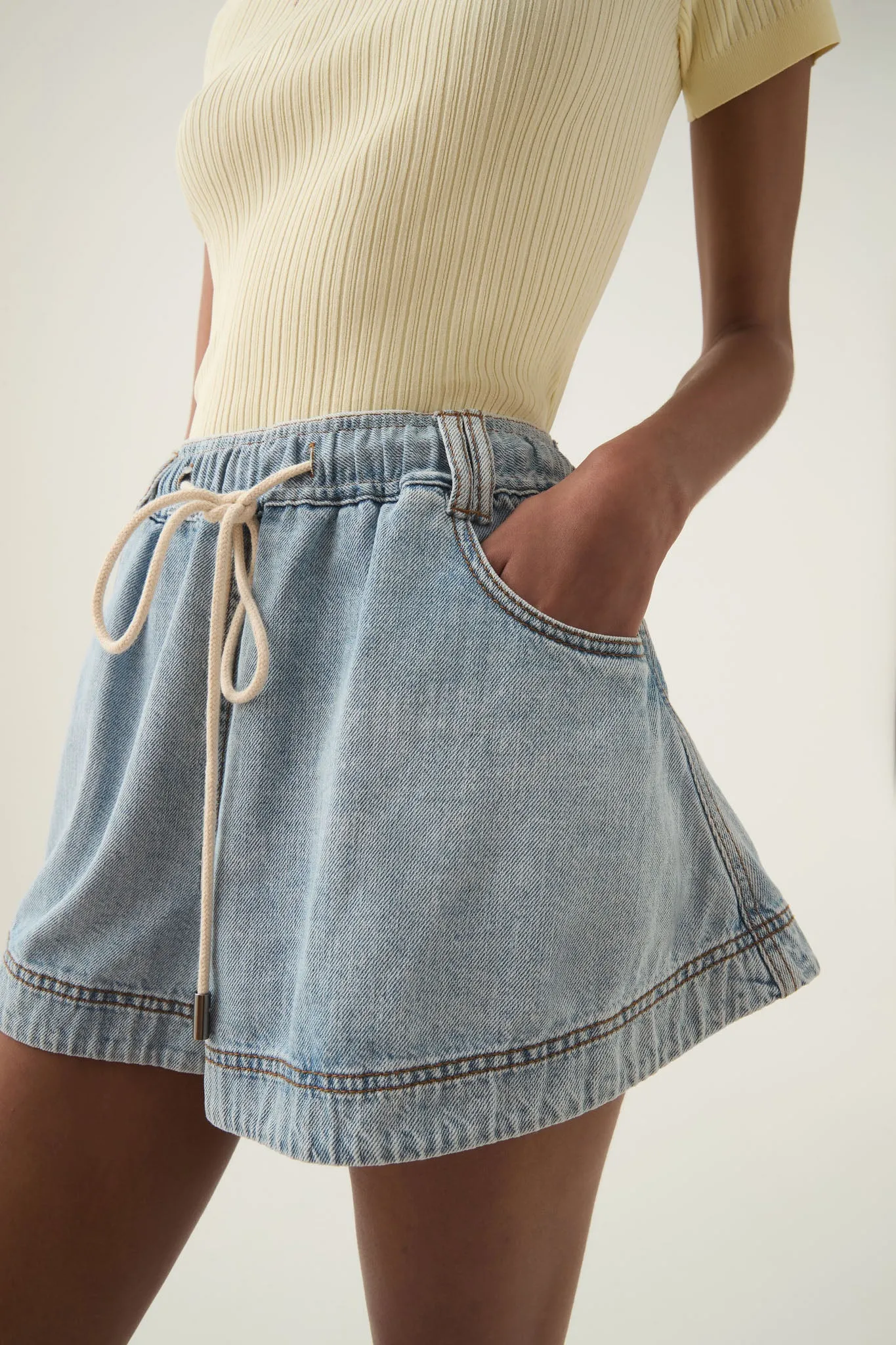 Aura Flared Denim Short