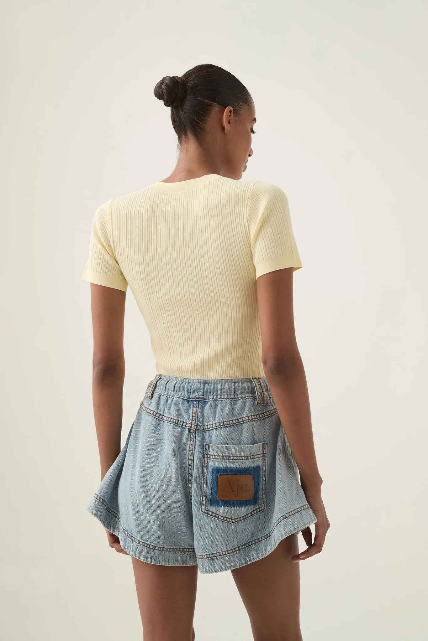 Aura Flared Denim Short