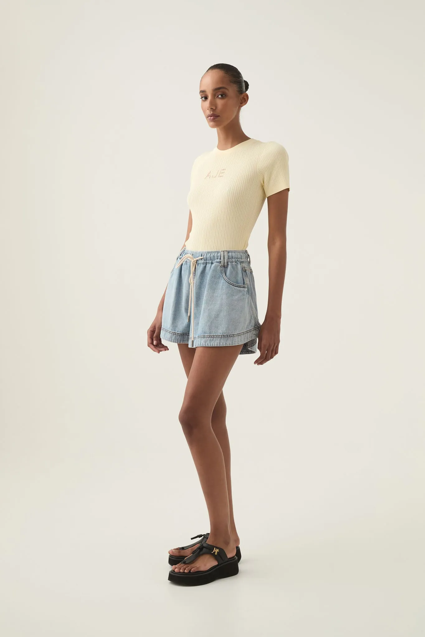 Aura Flared Denim Short