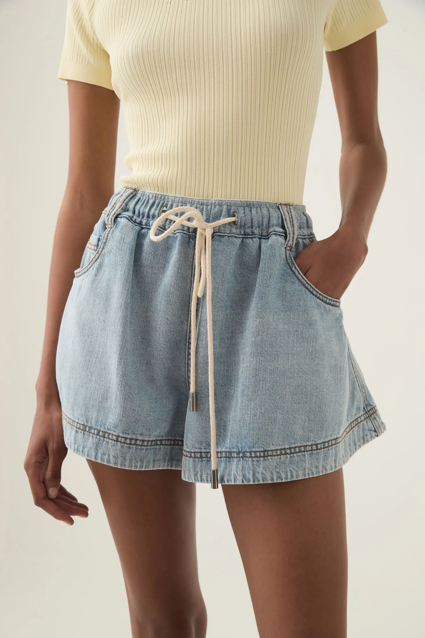 Aura Flared Denim Short
