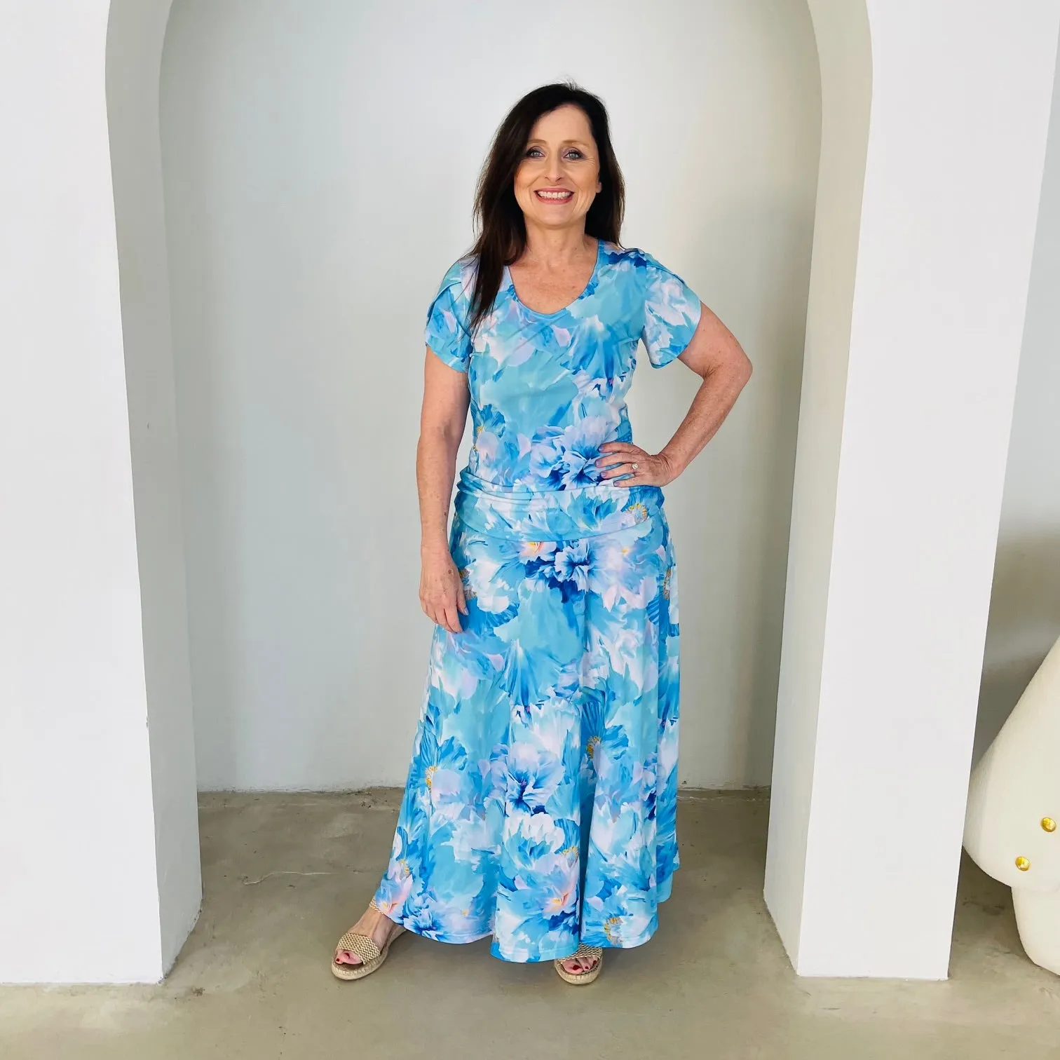 Azure Bay cross over sleeve top