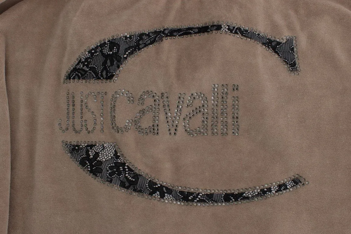 Beige velvet cotton sweater