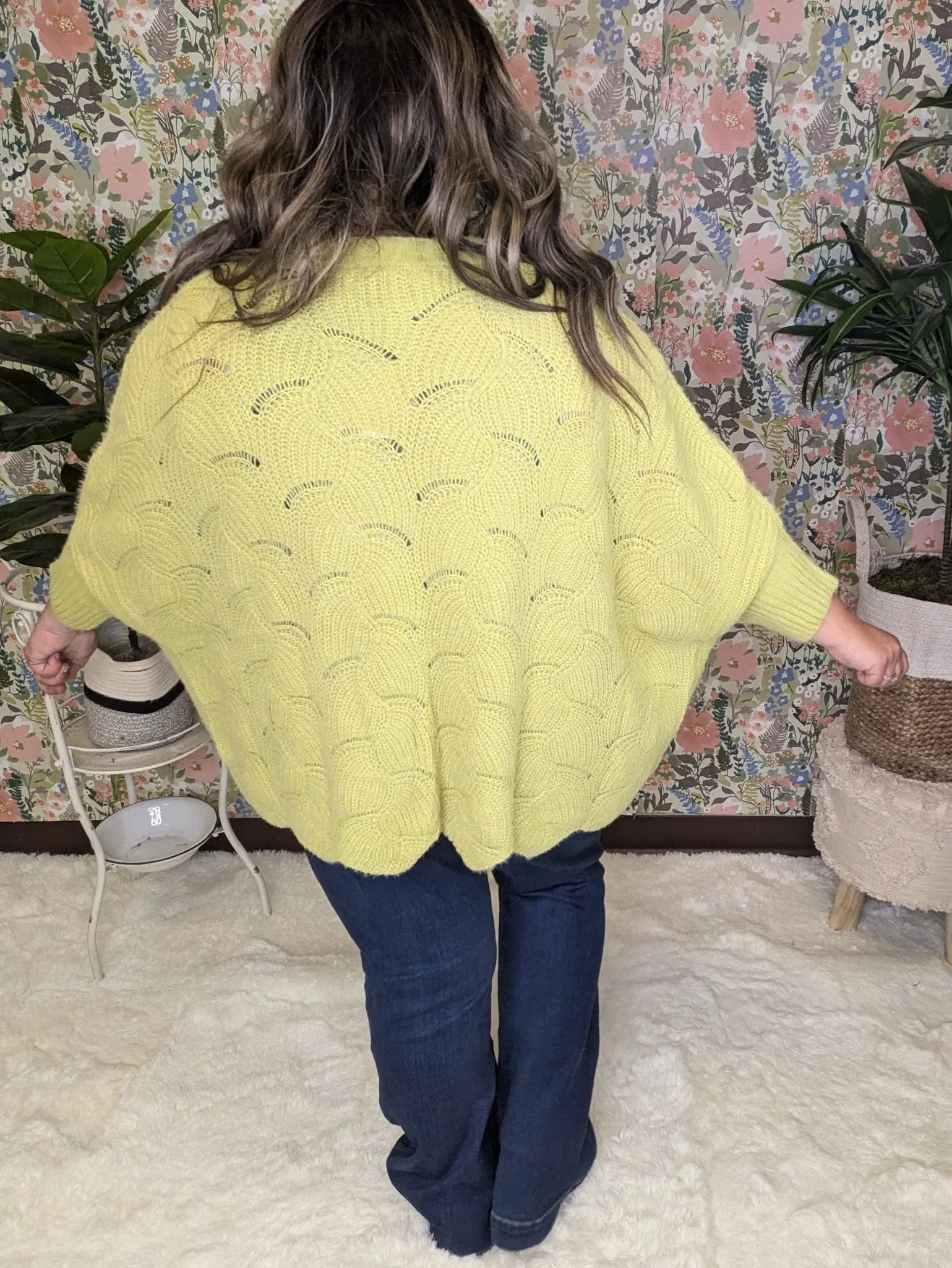 Bekah Pointelle Dolman Sweater in Pistachio
