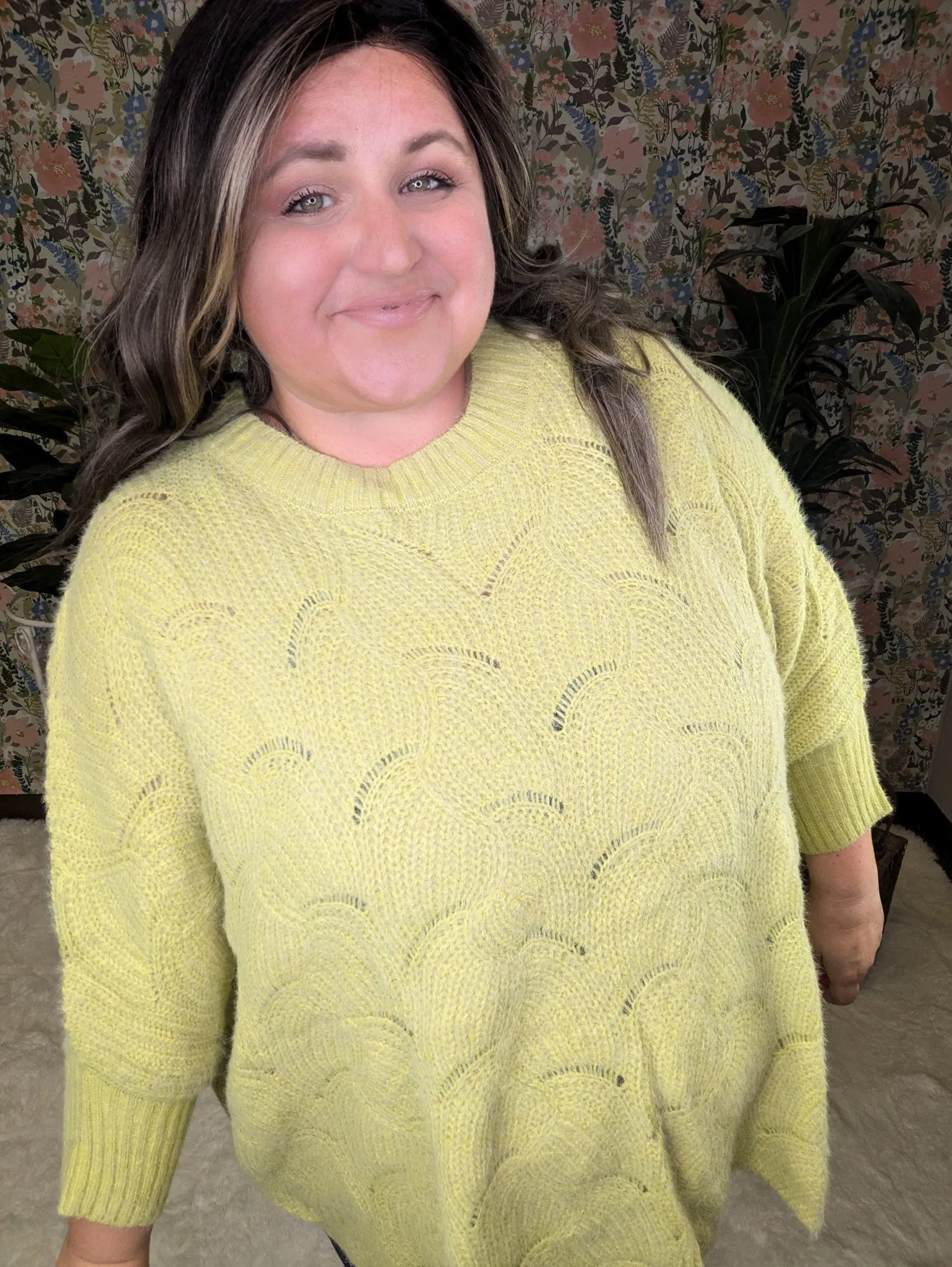 Bekah Pointelle Dolman Sweater in Pistachio