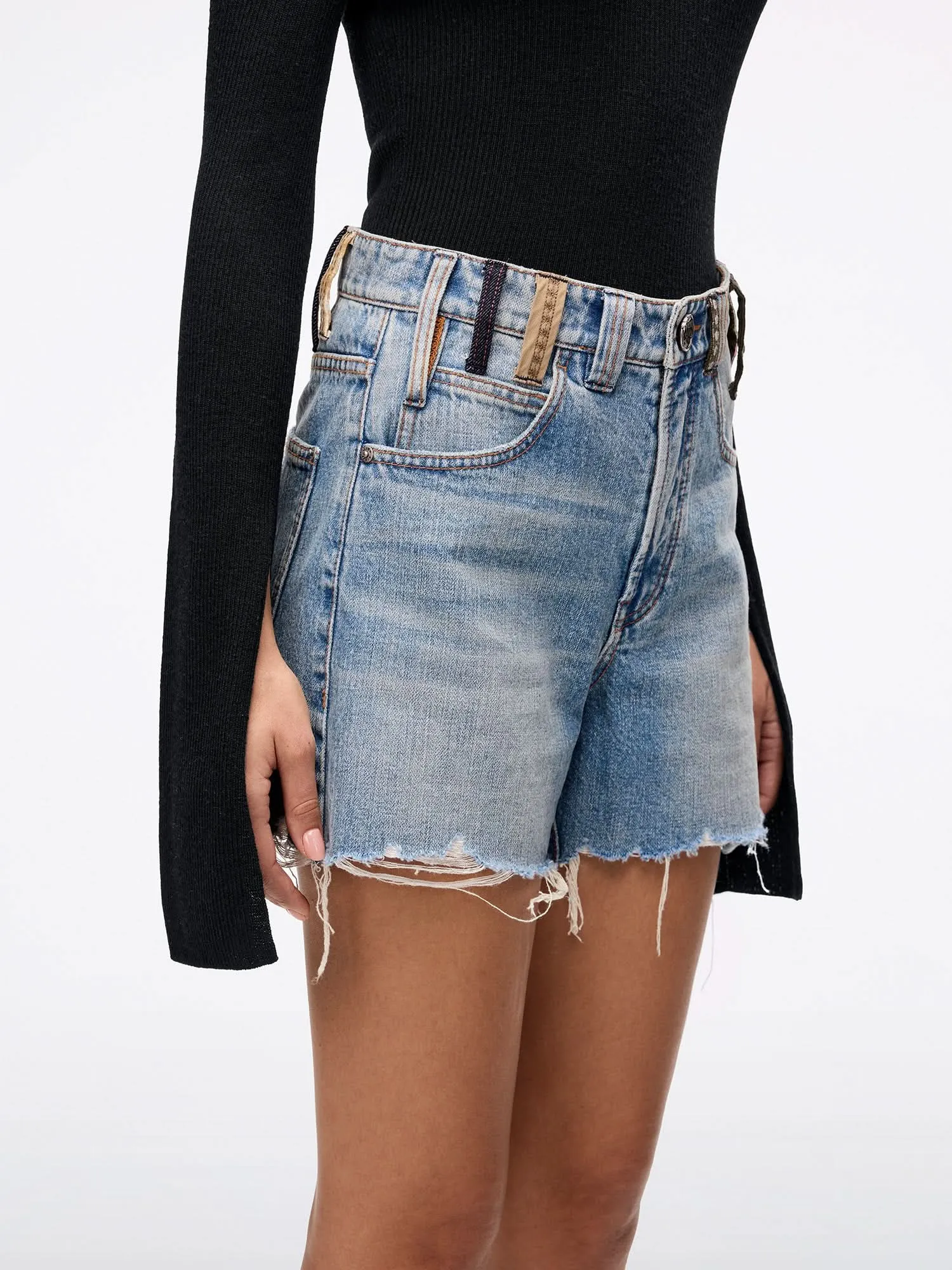 Belt Loop Denim Shorts