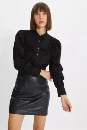 Black Full Sleeeve Detailed Top