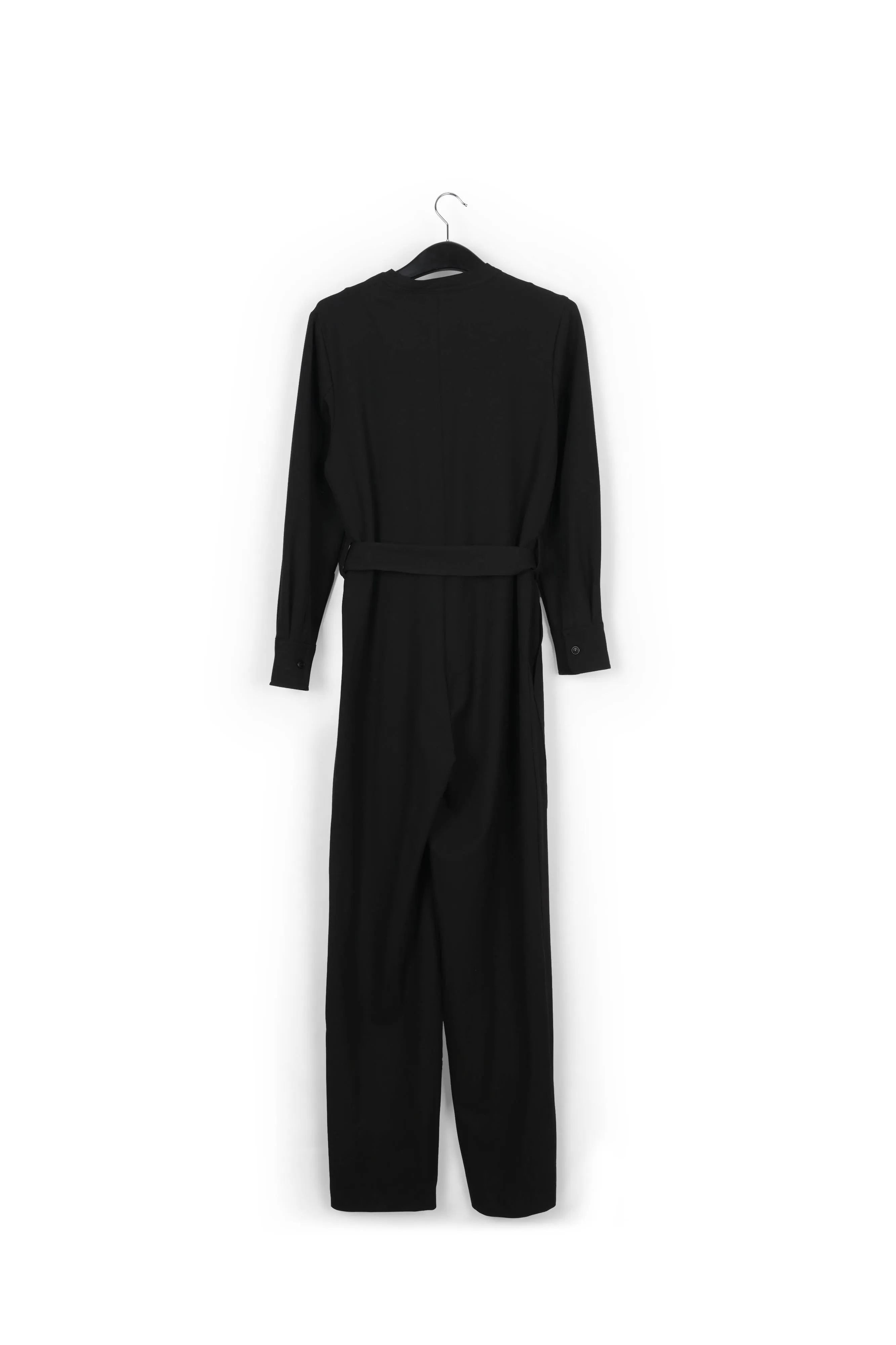 Black jumpsuit with belt