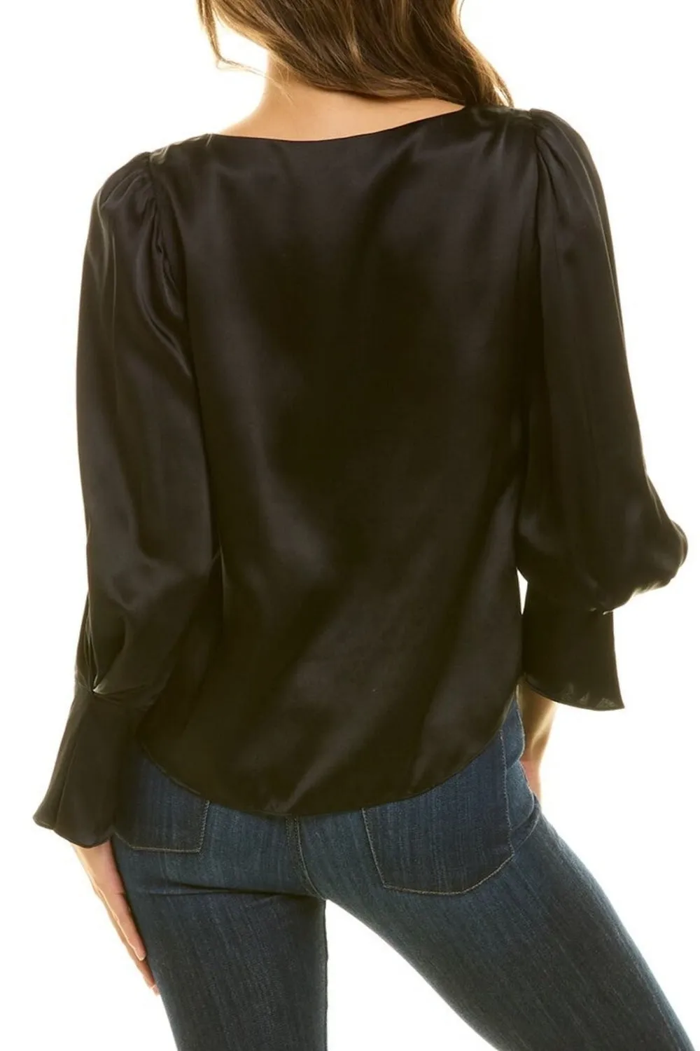 Black Round Neck Detail At Sleeve Top
