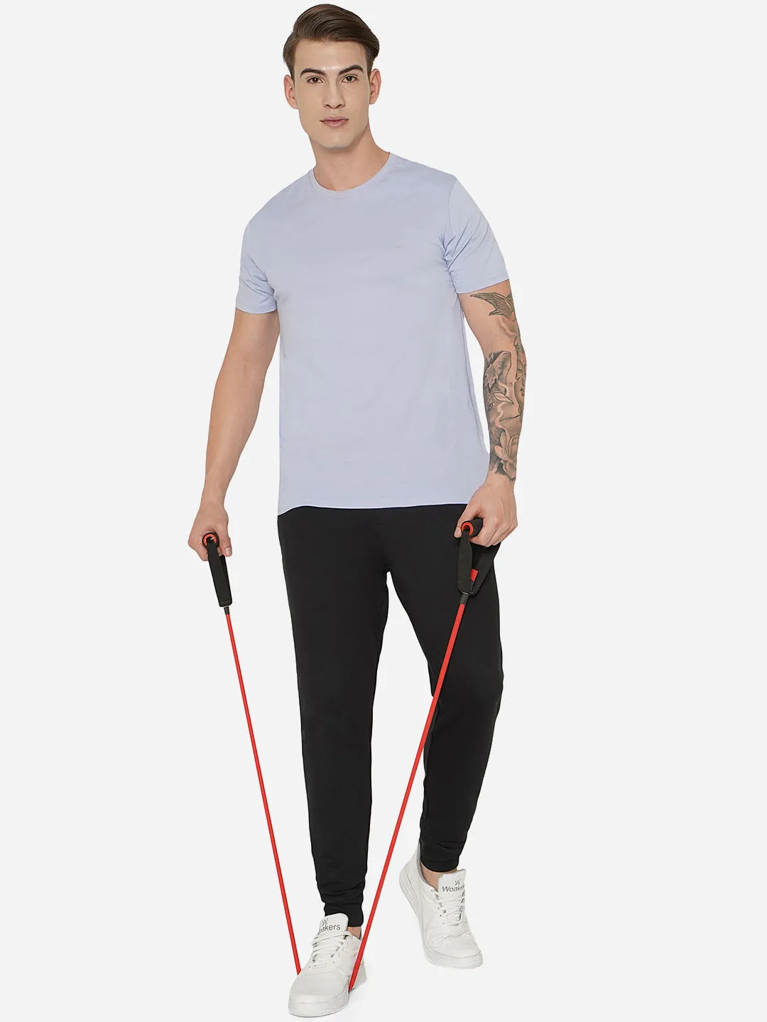 Black Solid Slim Fit Track Pant | JadeBlue