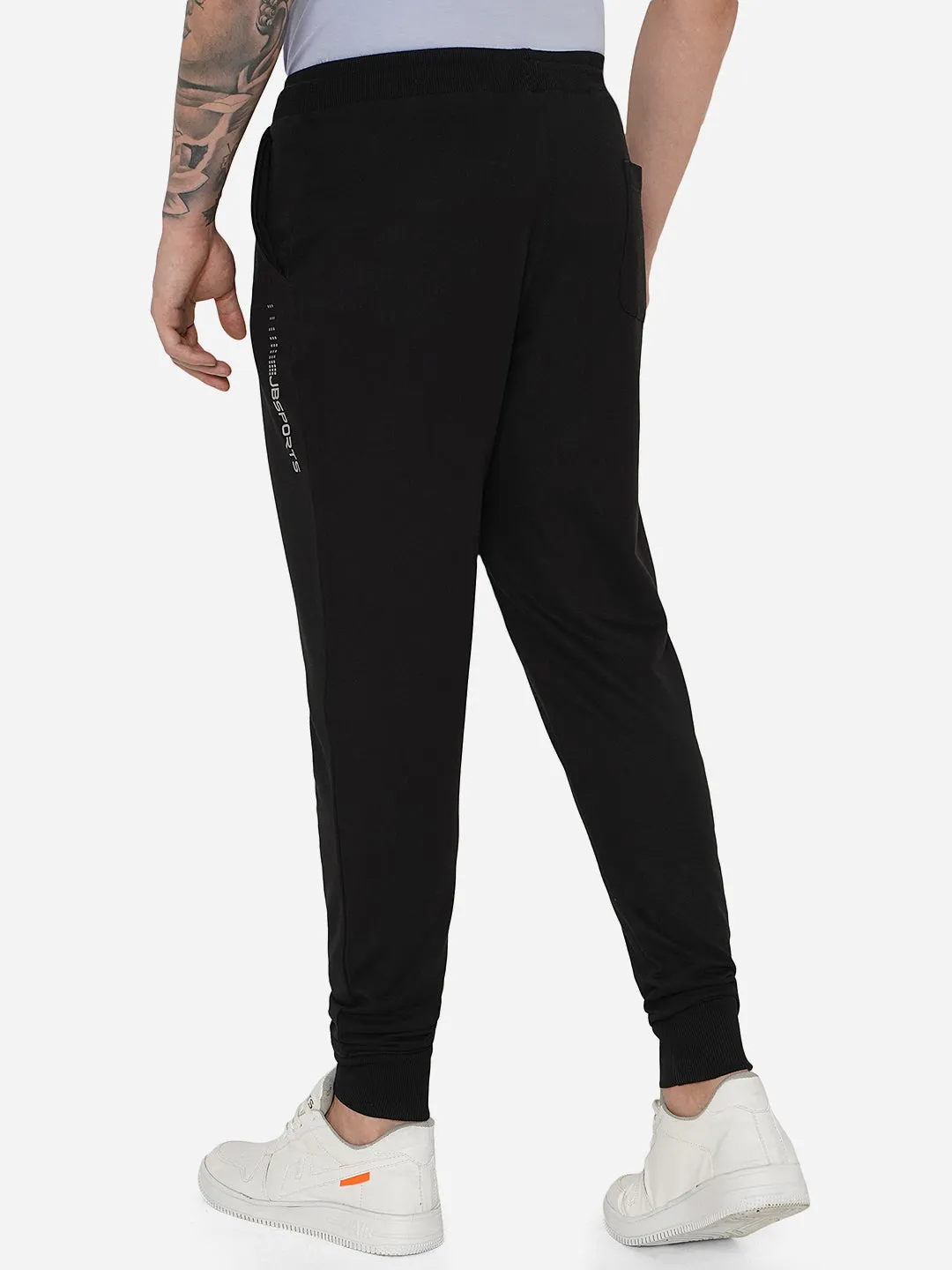 Black Solid Slim Fit Track Pant | JadeBlue