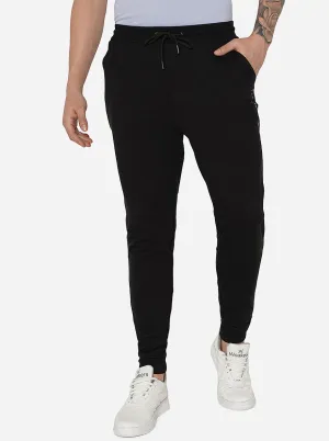 Black Solid Slim Fit Track Pant | JadeBlue