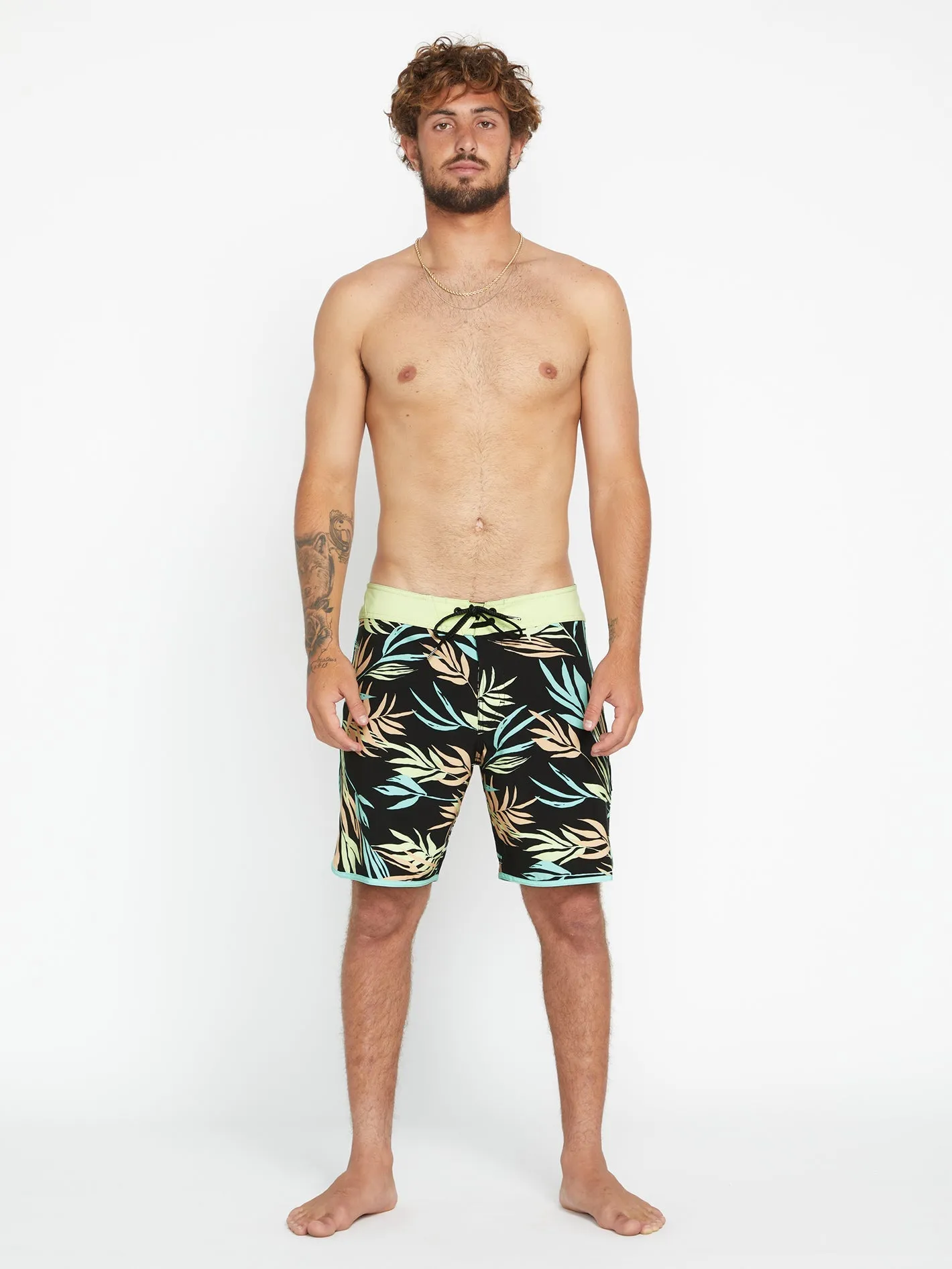Boardshort Bleeding Leaf Mod 18" - BLACK