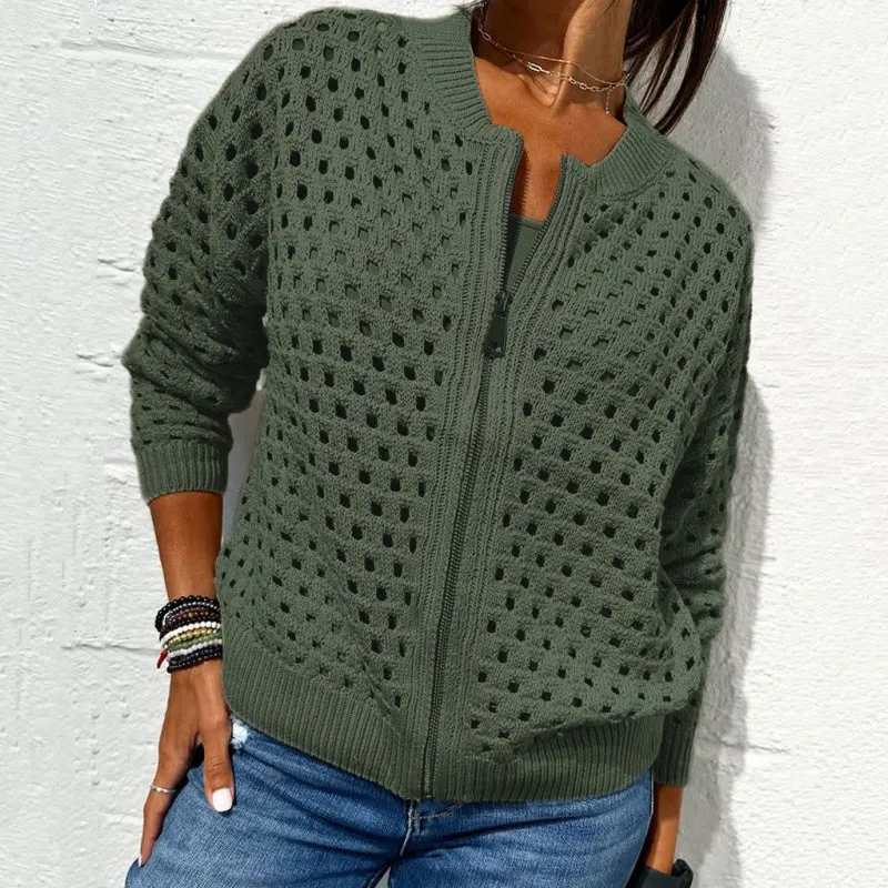 Breeze Knit Zip Cardigan
