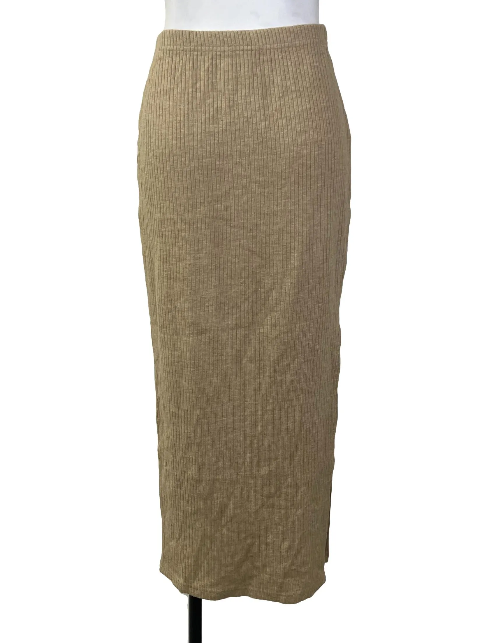 Brown Ribbed Skirt