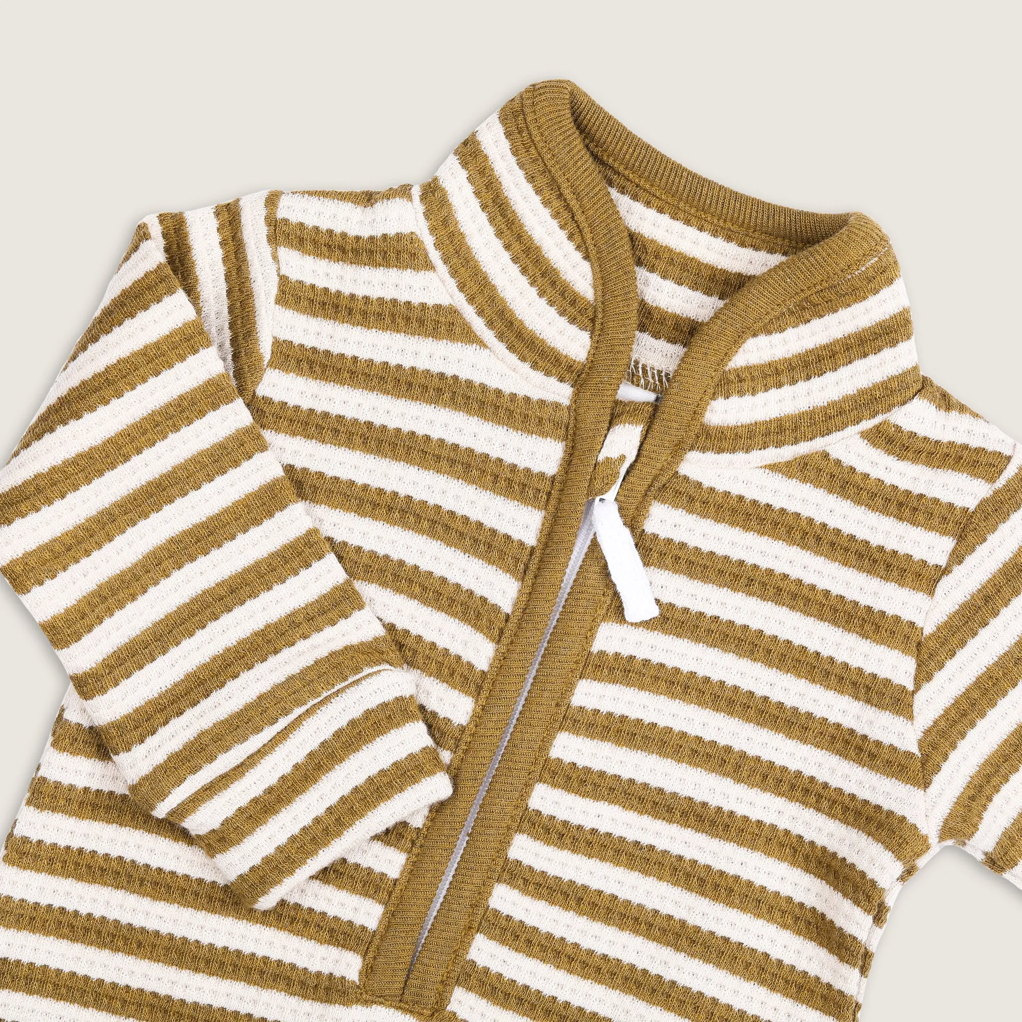 Brown Waffle Striped Stylish Jumpsuit