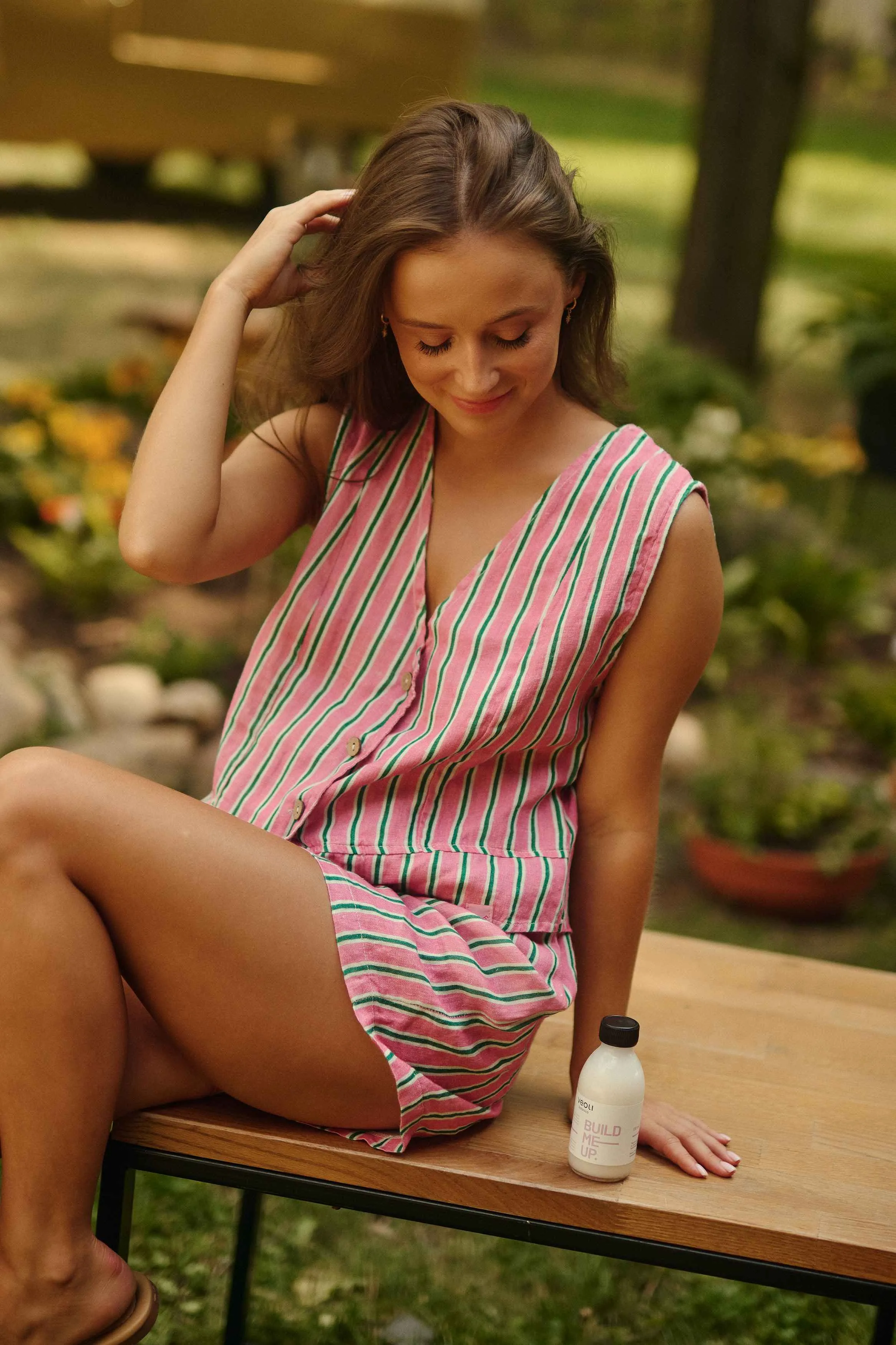 Candy Floss linen vest