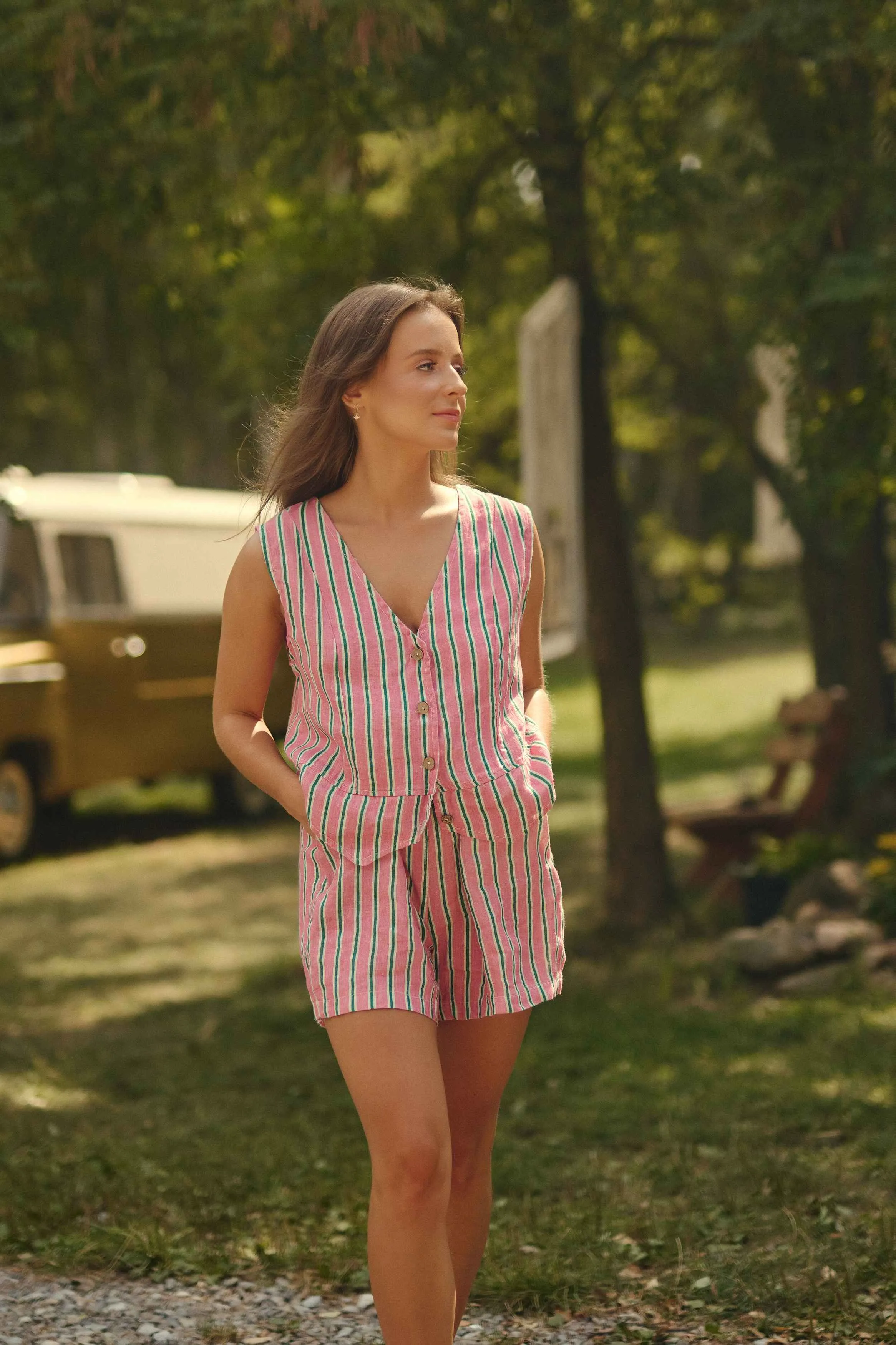 Candy Floss linen vest