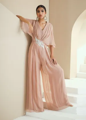 Champagne Draped Jumpsuit