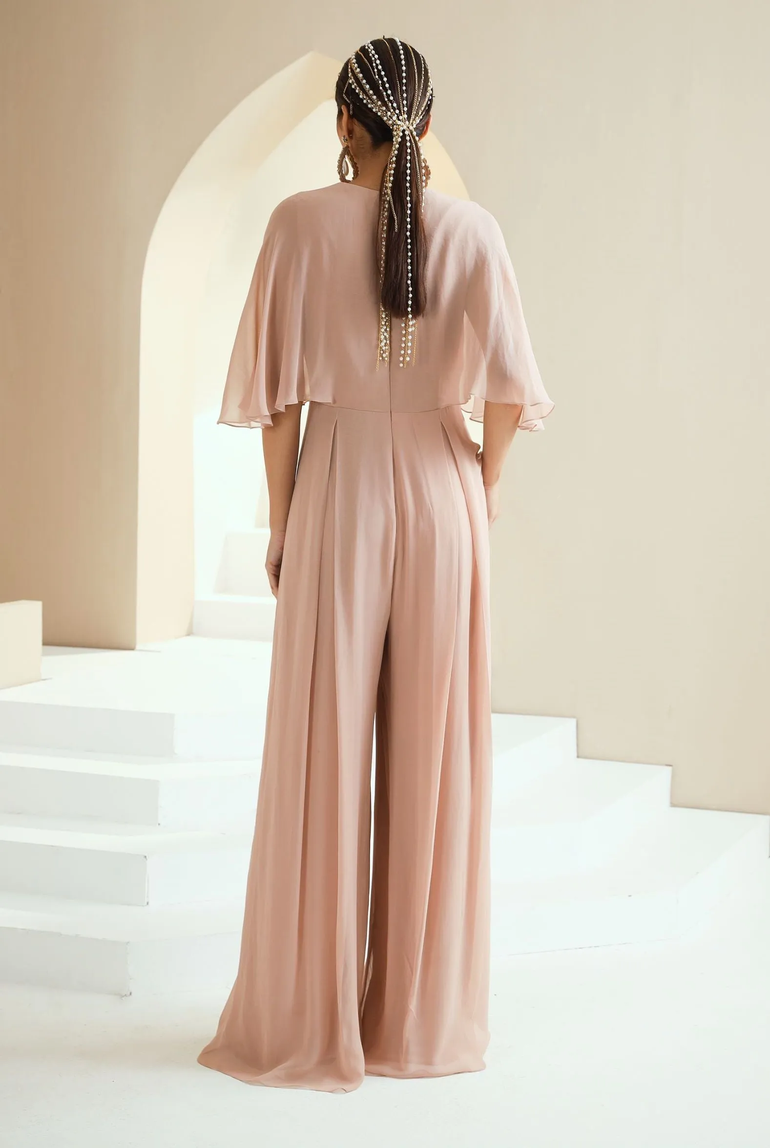 Champagne Draped Jumpsuit