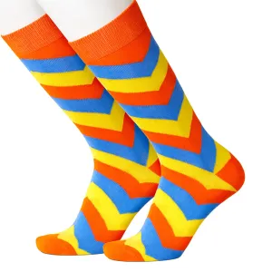 Chevron Orange Men's Socks