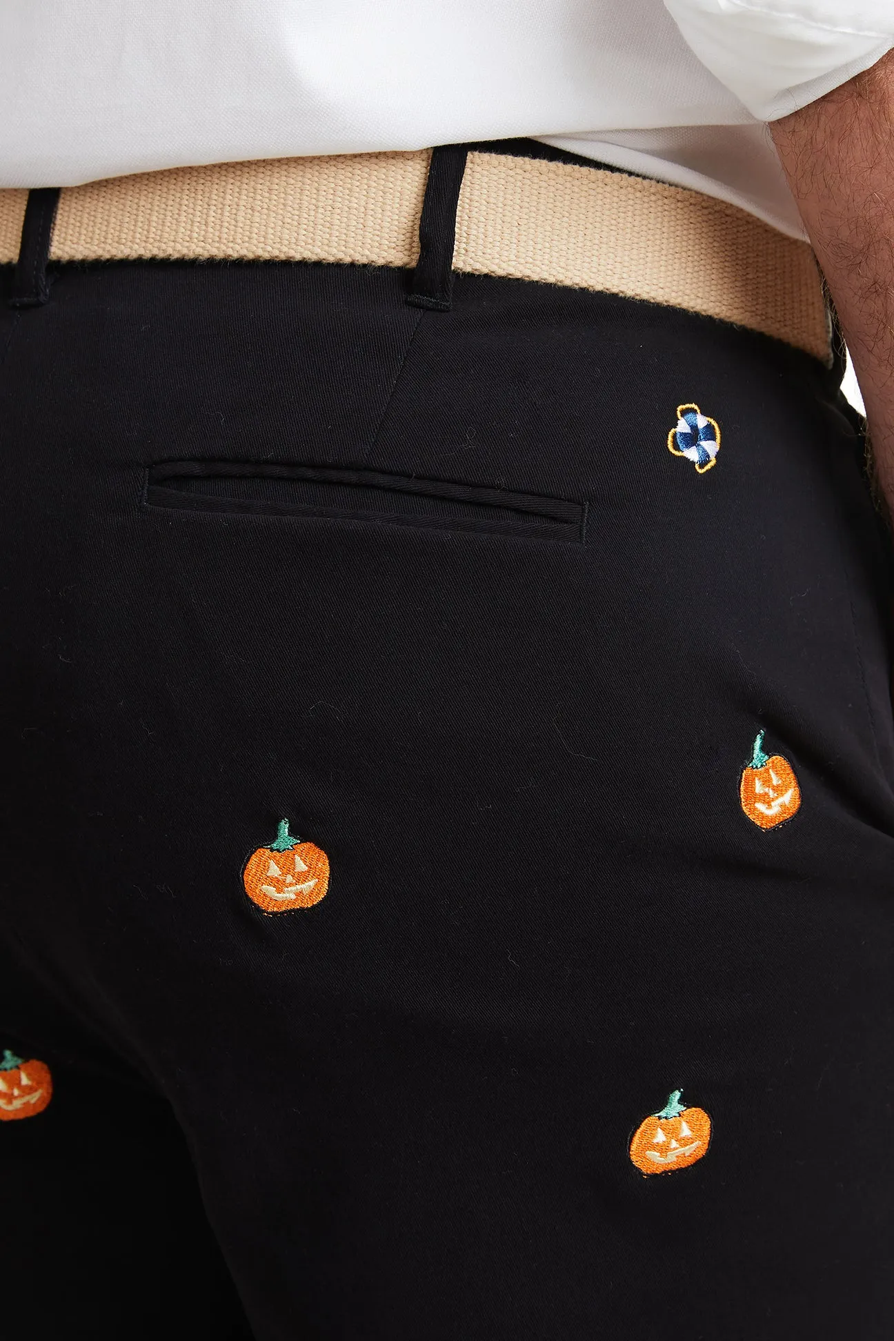Cisco Short Stretch Twill Black with Jack O'Lantern