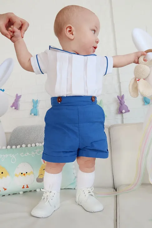 Collared Top & Button Shorts
