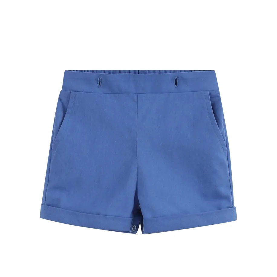 Collared Top & Button Shorts