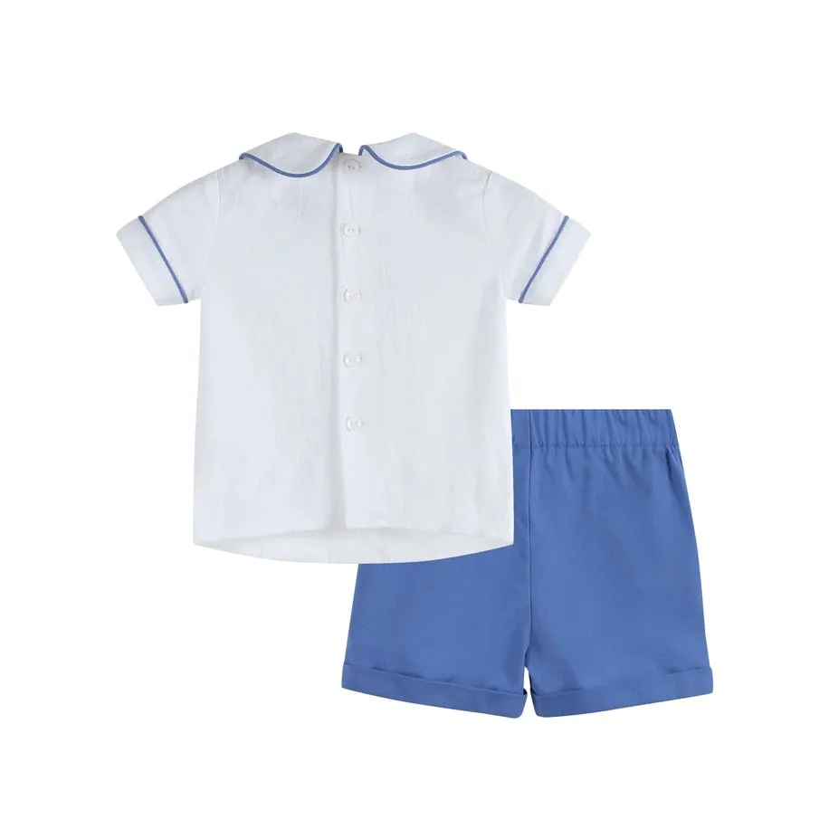 Collared Top & Button Shorts