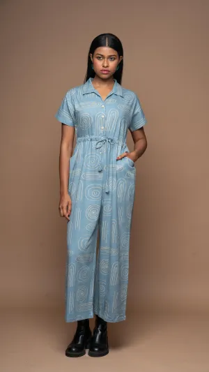 Collarista Jumpsuit in Embrace Me Pattern