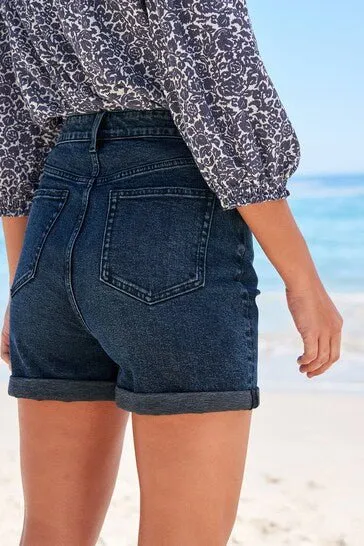 Comfort Stretch Denim Mom Shorts