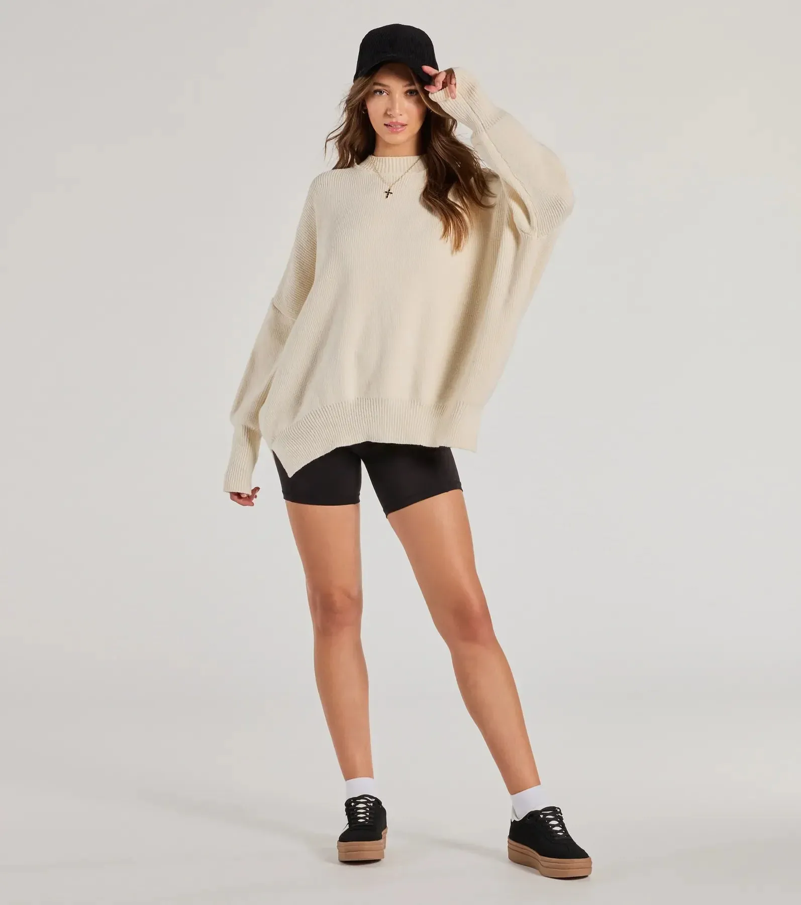 Cozy Style Ribbed Knit Oversized Sweater