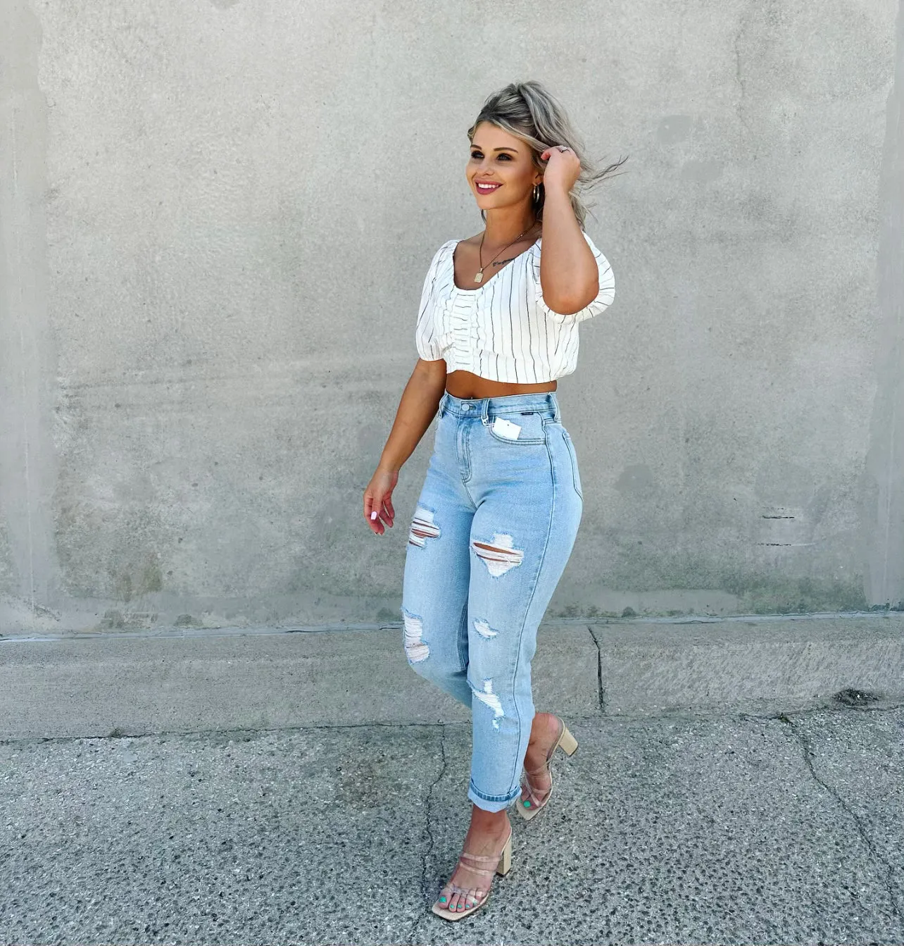 Cropped Striped Blouse