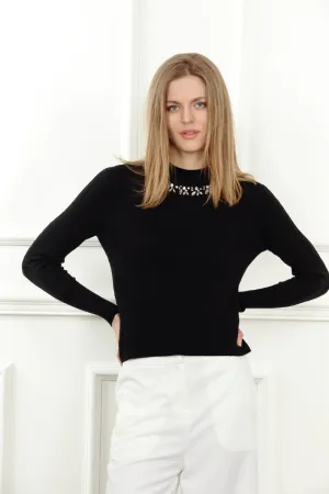 Crystal Necklace Sweater