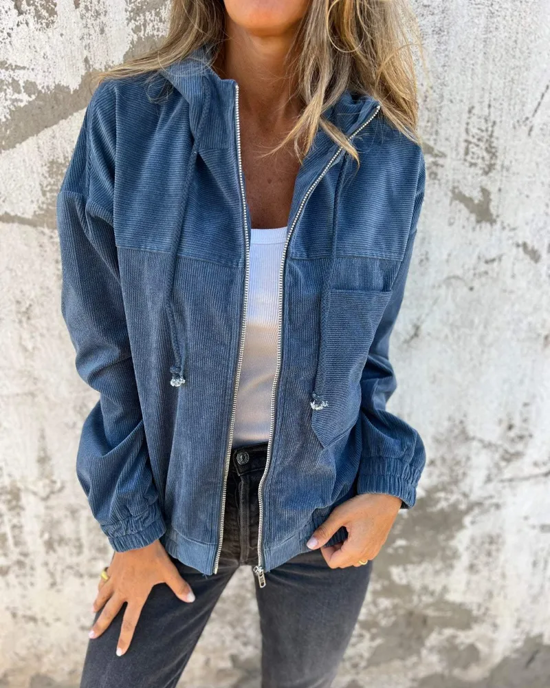 Danna Hooded Corduroy Jacket