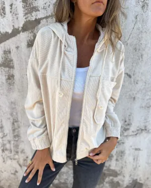 Danna Hooded Corduroy Jacket