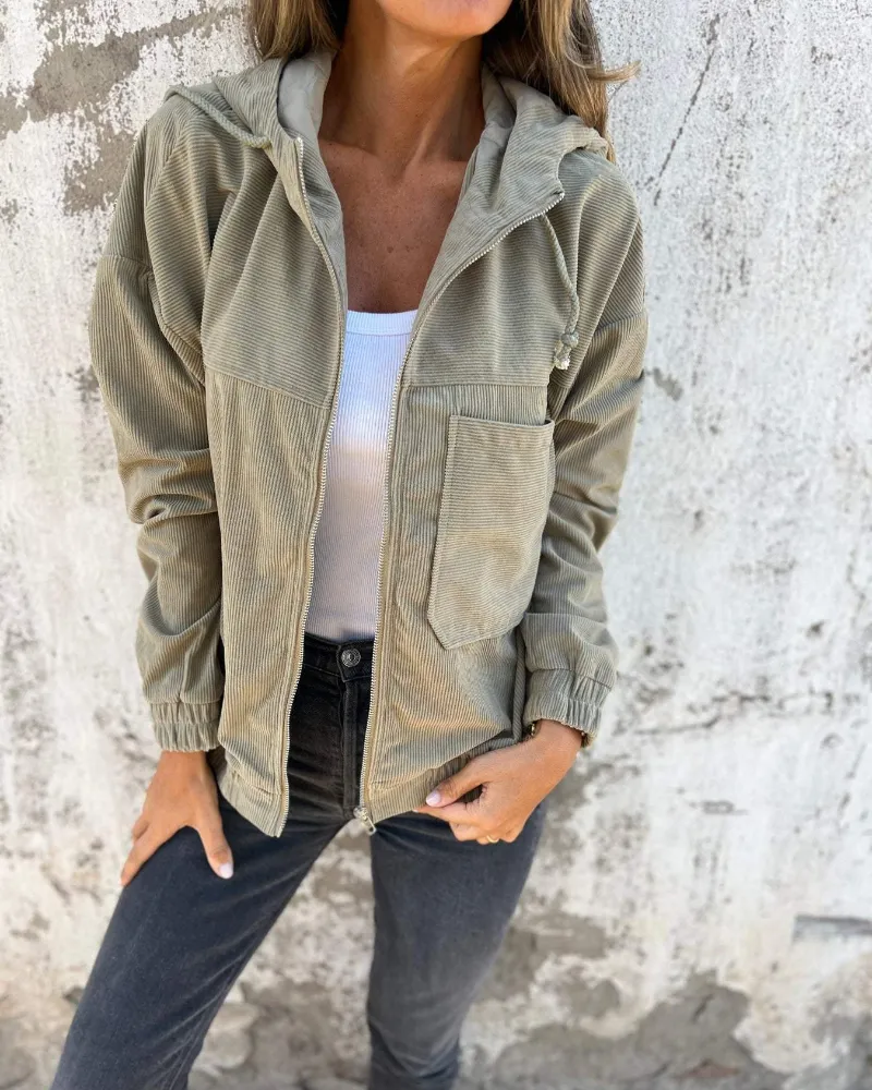 Danna Hooded Corduroy Jacket
