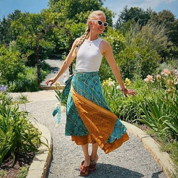 Darn Good Yarn Sari Silk Wrap Skirt