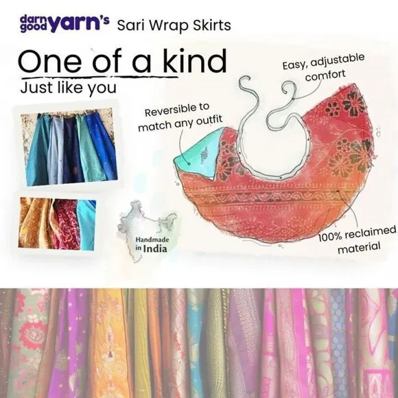Darn Good Yarn Sari Silk Wrap Skirt