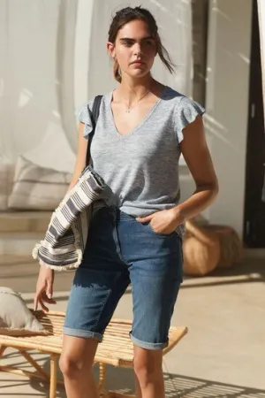 Denim Knee Shorts