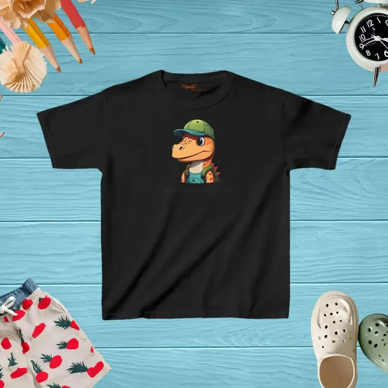 Dinosaur Heavy Cotton Tee for Kid’s Prehistoric Fun