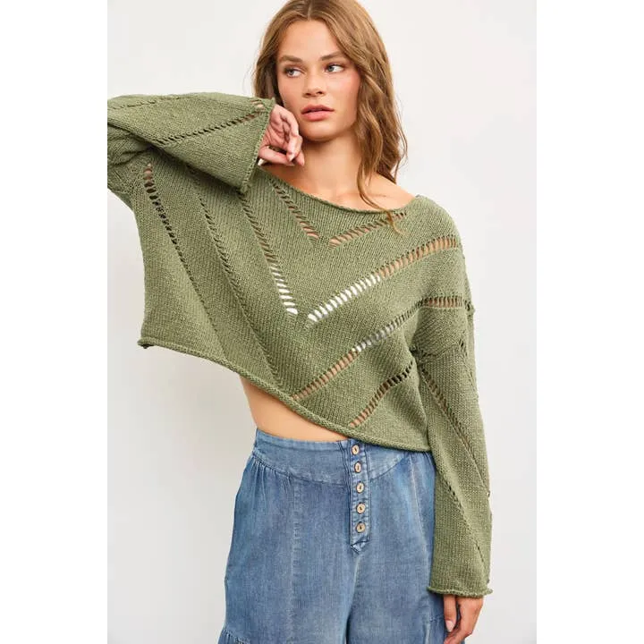 DISTRESSED CUT-OFF KNIT TOP