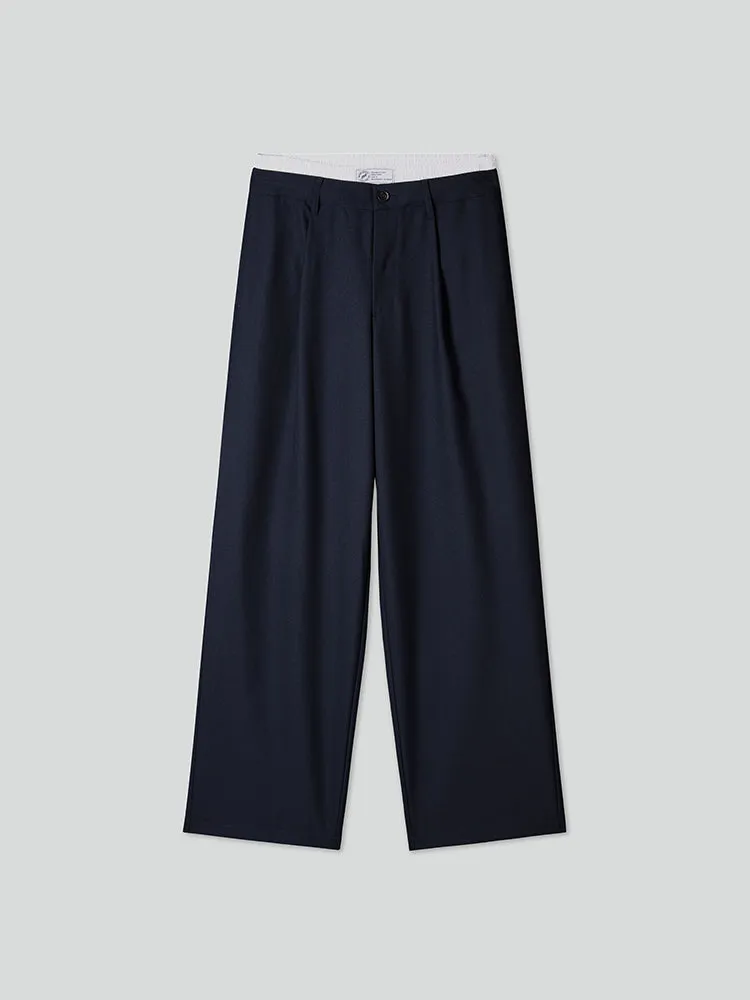Double Waist Design Wide-Leg Trouser