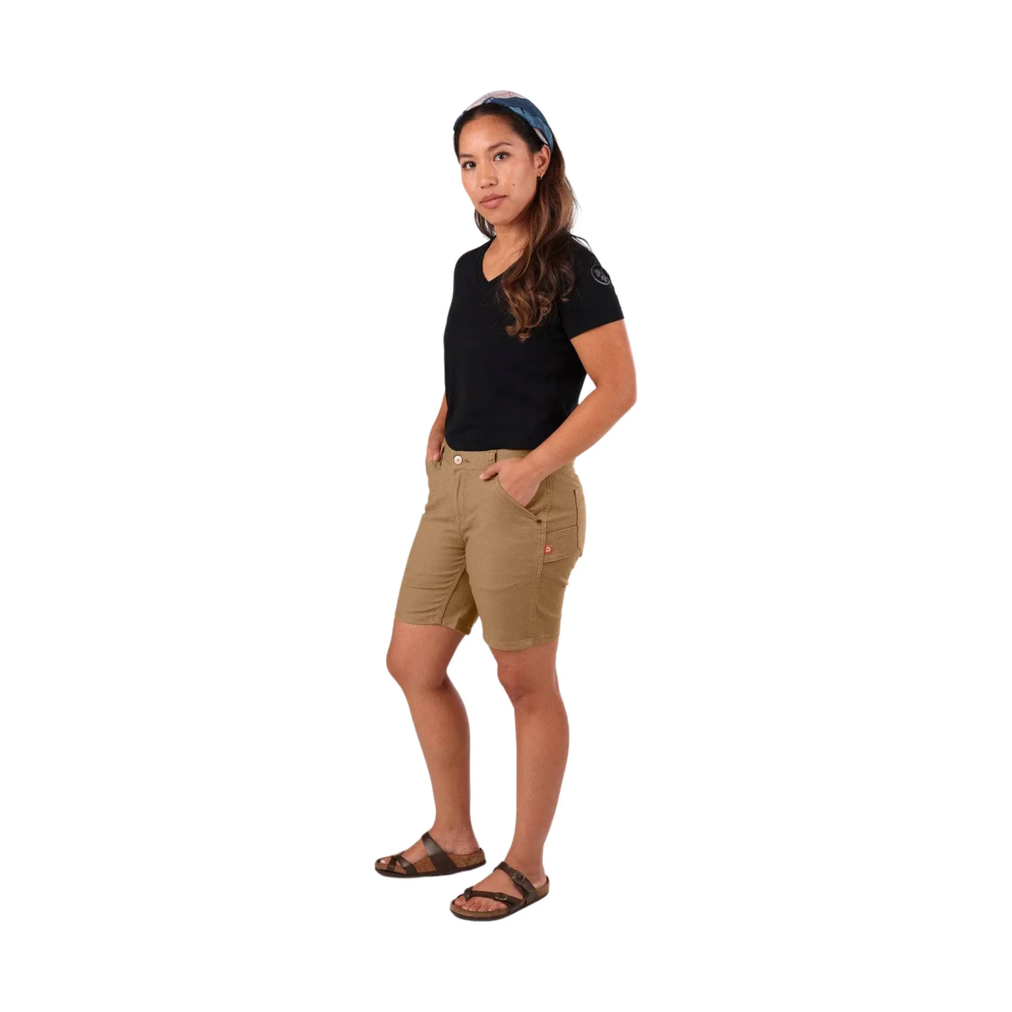 Dovetail Women's Go To Stretch Canvas Short - Sawdust Brown
