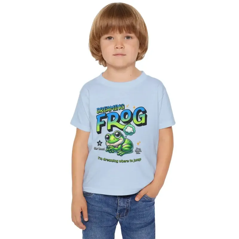 Dreaming Frog Heavy Cotton Toddler Tee for Active Kids